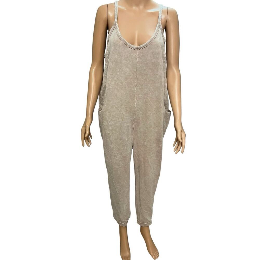 Sincerely Jules Loungewear Drop Crotch Jumpsuit Medium Mineral Wash Boho Baggy